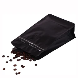 Natural Kraft Coffee Pouches, Resealable Coffee Bag with valve, Flat Bottom Pull Tab Zipper