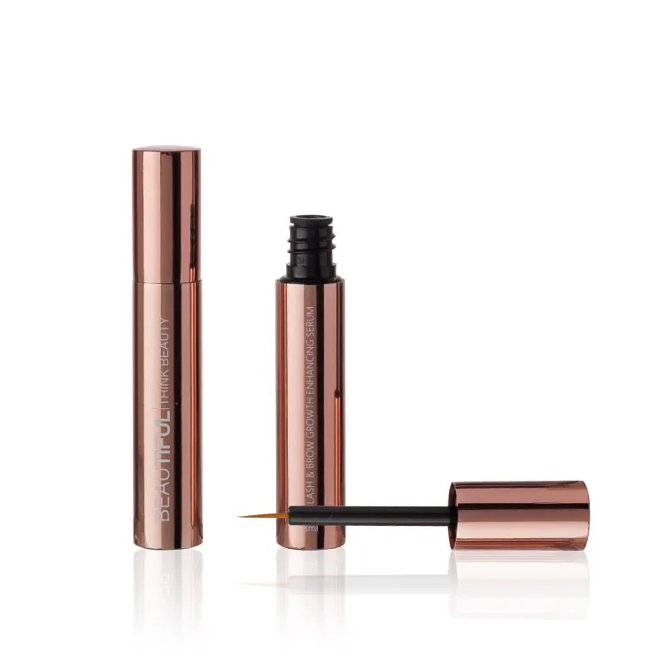 3ml aluminum empty eyelashes mascara containers bottle/packaging,eyelash bottle tube, rose gold eyelash bottle