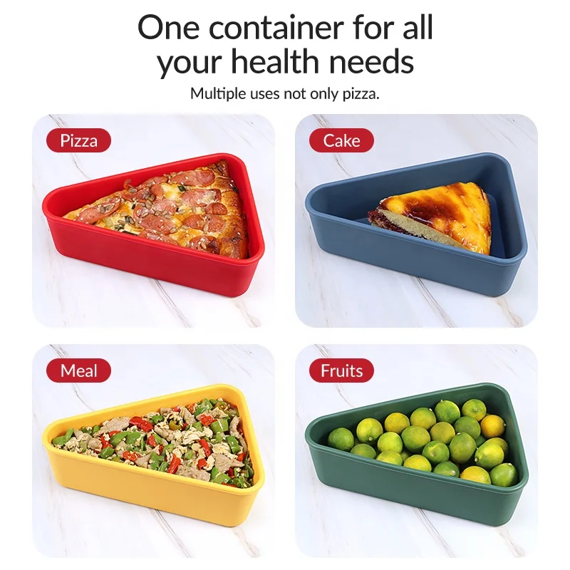 Durable Food-Grade Silicone Reusable Storage Lunch Sandwich Box Pizza Container with Air Tight Lid for Sandwiches and Pizza