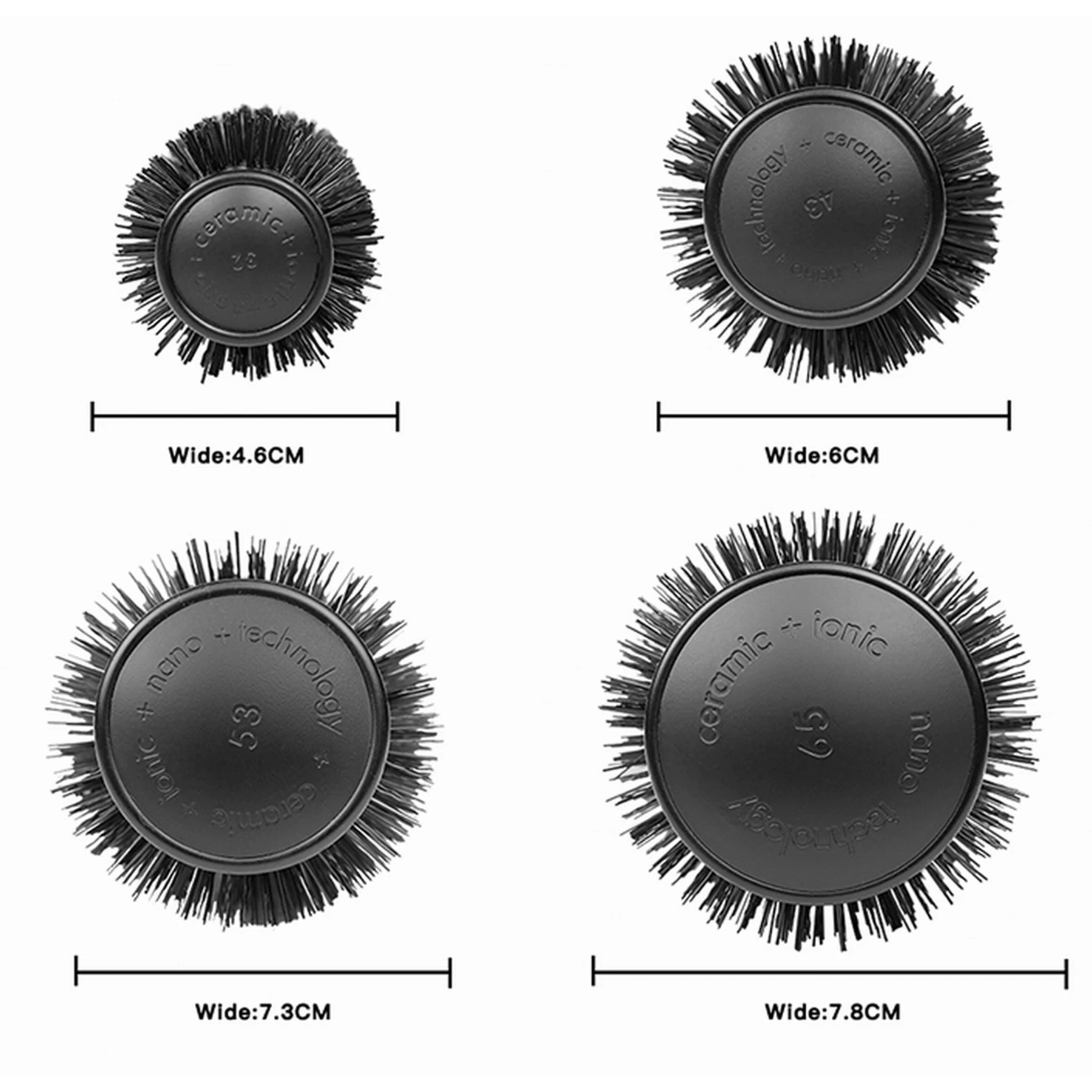 Private Logo Nylon Nano Technology Ceramic Round Hair Brush For Curling Hair