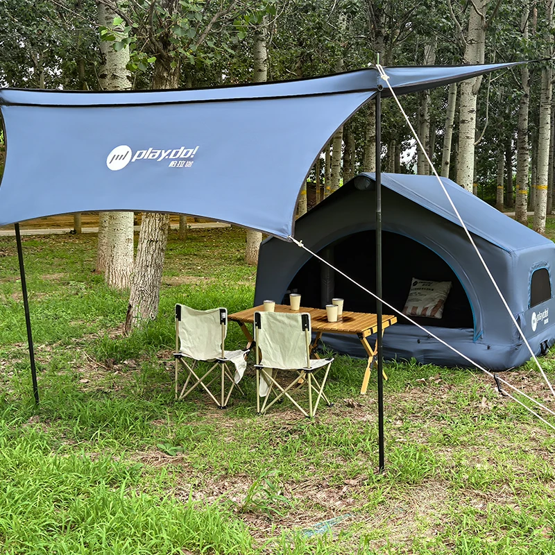 High Quality Glamping Outdoor Tents Water Proof Shell Wing Large Internal Space Prevent Bumping OEM  Inflatable Roof Top Tent