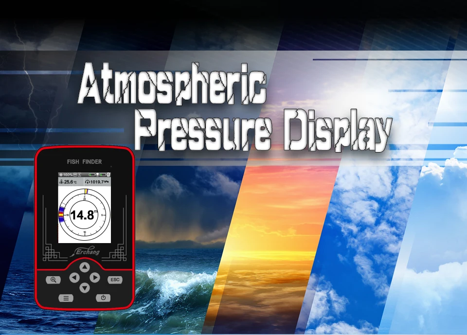 Underwater Wireless Fishfinder LCD Color Screen Display 73m Depth Locator Echo Sounder Sonar Ice Fishing Tackle Fish Alarm