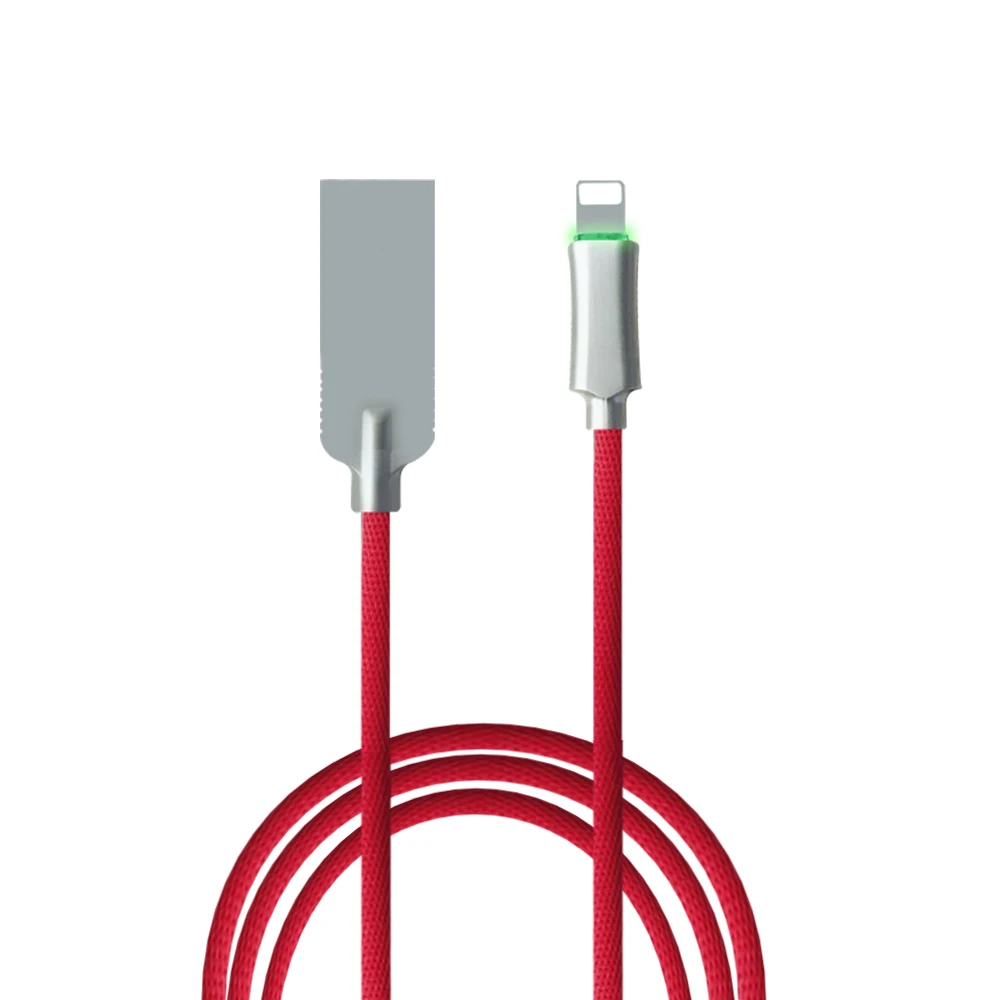 Smart Auto Disconnect nylon braided USB Cable Intelligent Fast Charger Phone Cable for iOS 11 10 9 for iphone date cable