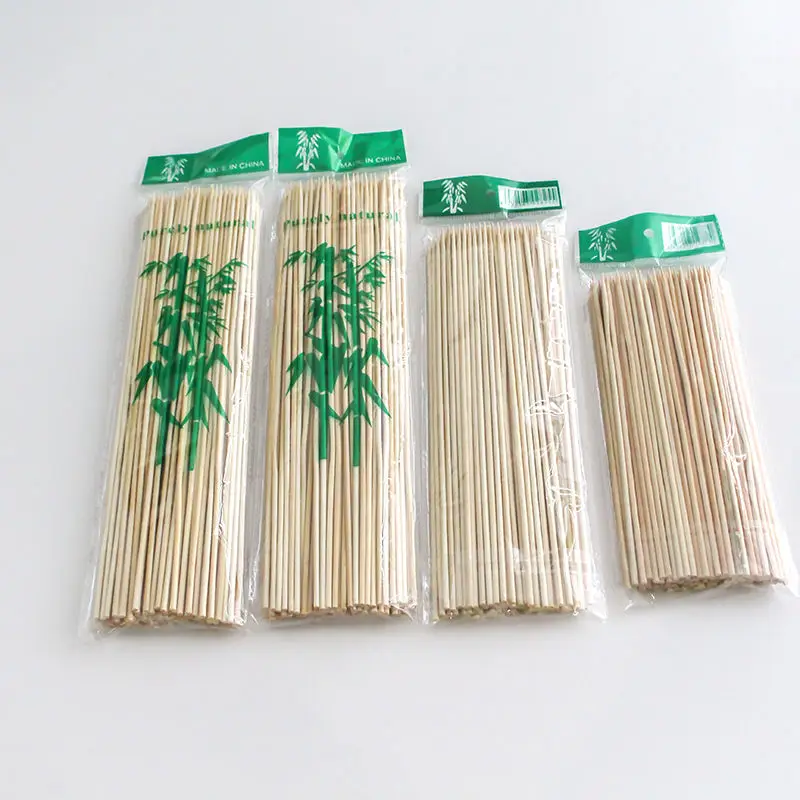 Bamboo Chinese Chopsticks Natural Eco-Friendly Sushi Sticks Custom Size Round Chinese Sticks For Barbecue BBQ