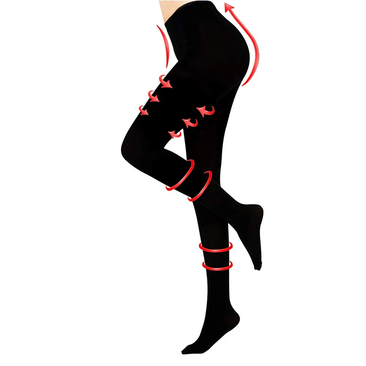 Enerup custom nylon black socks 20-30mmhg Antibacterial women medical compression pantyhose rebound medical compression stocking