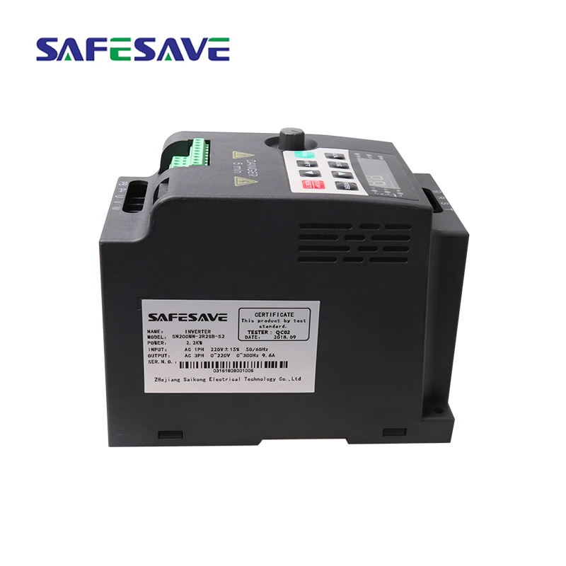 220v 2.2kw 3hp frequency converter single phase input variable frequency drive for face mask machine