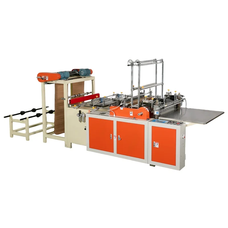 High speed 2 line handle flat bread packaging bag  making machine