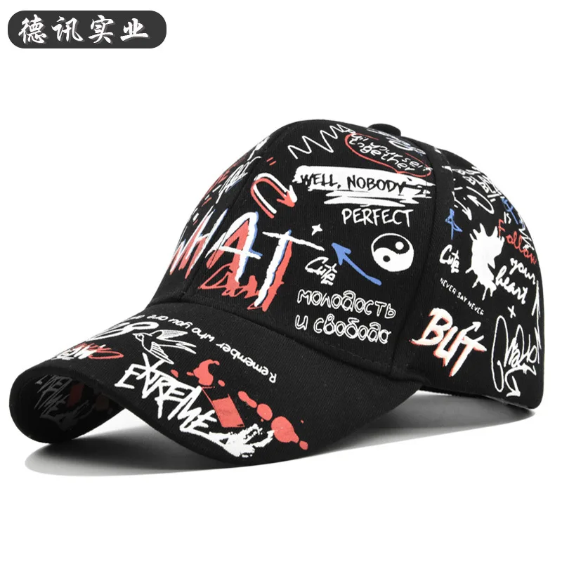2022 6 Panel Graffiti Snapback Printing Hats Gorras New Popular Women Sports Cap Man Baseball