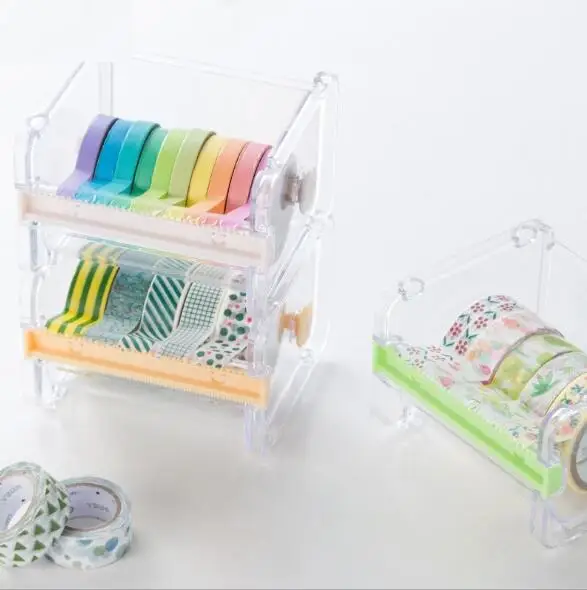  Прозрачный диспенсер для ленты Washi настольный держатель коробка хранения