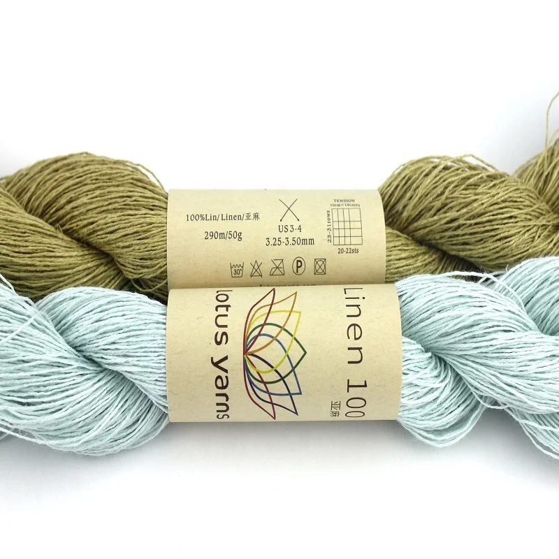  Lotus Yarn 100% льняная пряжа крашеная вязальная для вязания