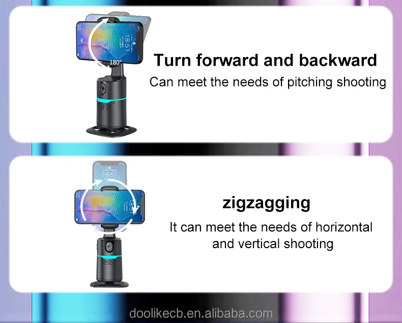 Newest Q14 360 Rotation Auto AI Focus Face Tracking Follow Mobile Phone Stabilizers Magnetic Holder Gimbal Stabilizer For Phones