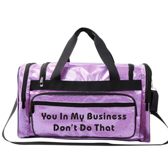 Glitter Spinnanight Duffel Bag Custom Ladies Overnight Spend The Night Cheerleading Bling Tote Bag Large Sneaky Link Duffle Bags