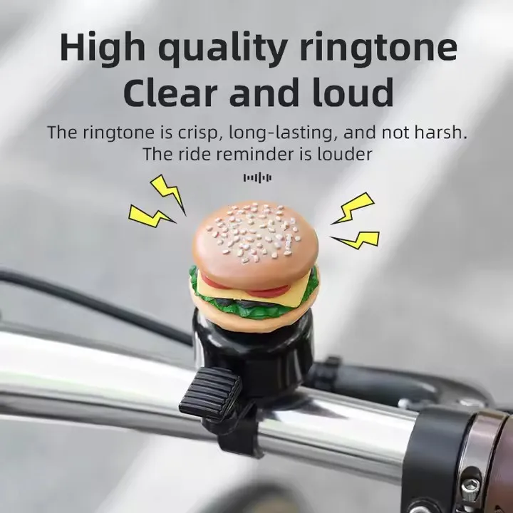XUNTING Decoration Children Kids Cartoon Bike Bell Kid Mountain Bike Universal Bell Scooter Mini Bicycle Burger Bell