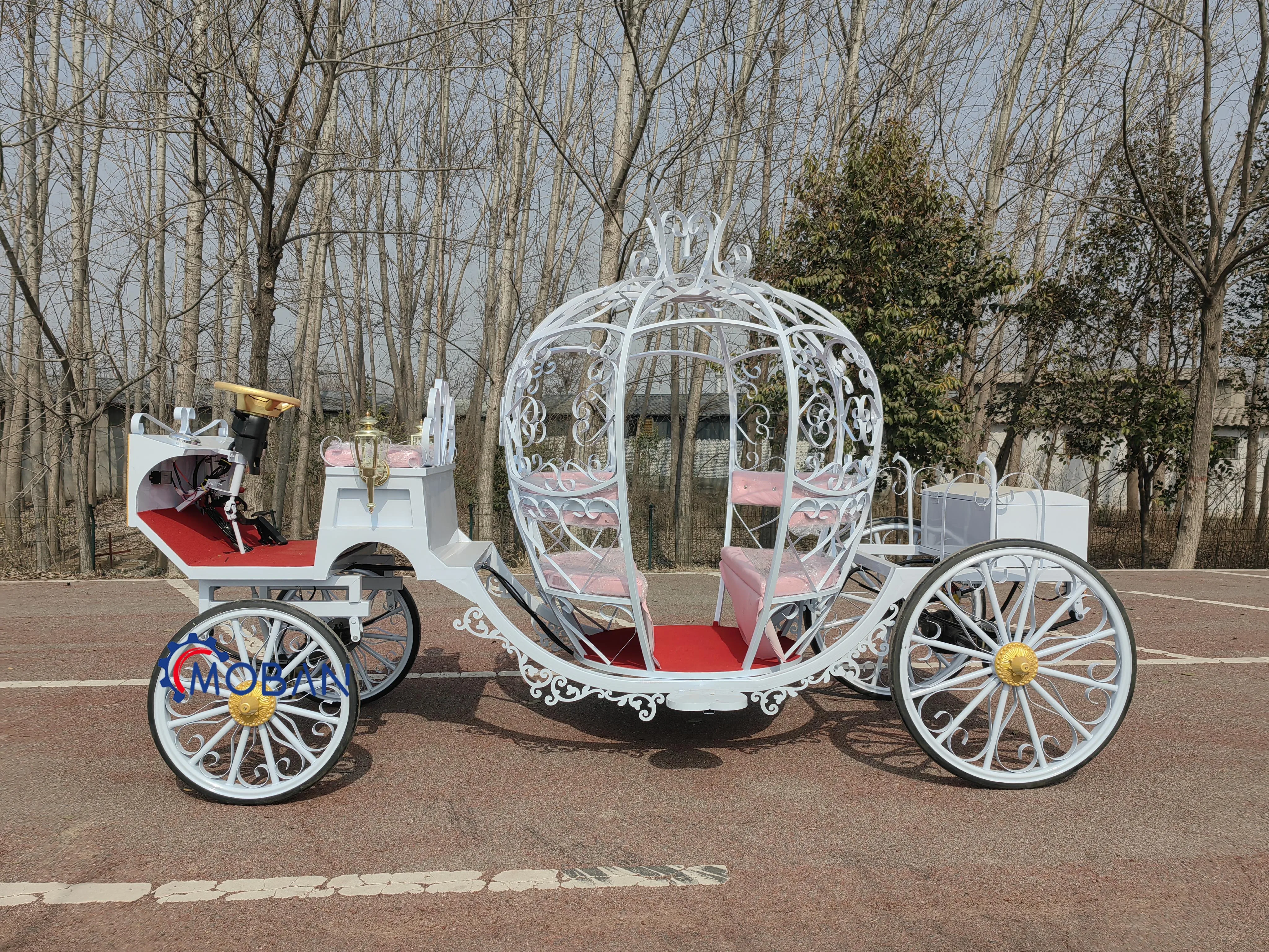 OEM Victoria Horse Carriages Vintage Sightseeing Tourist Electric Horse Carts Wagon Weeding Carriage for Sale