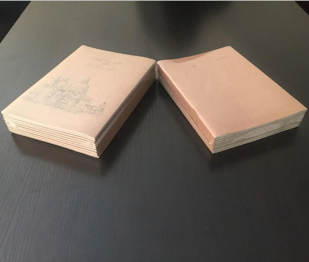 
A5 kraft paper cover exercise book with silver printed logo 