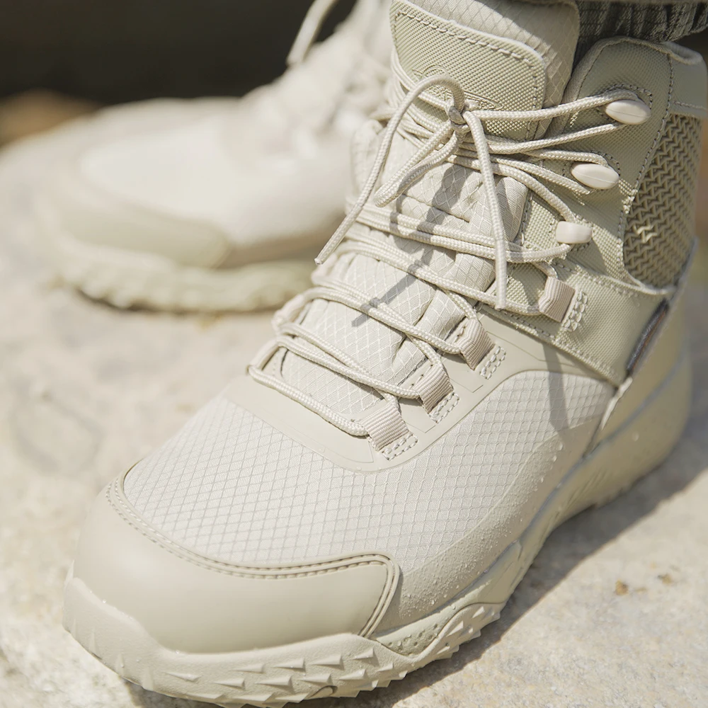 Anti Puncture Leather Breathable Safety Shoes Outdoor Water-resistant Rubber EVA Sole Nylon Hiking Boot