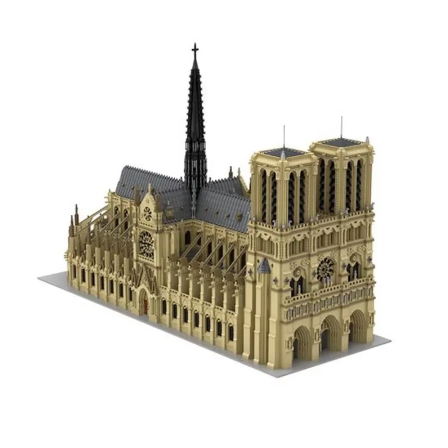 63190pcs MOC-43974 Notre-Dame De Paris Church 21061 Cathedral Modular Street View Building Block Kid Christmas Gifts 10305 10316