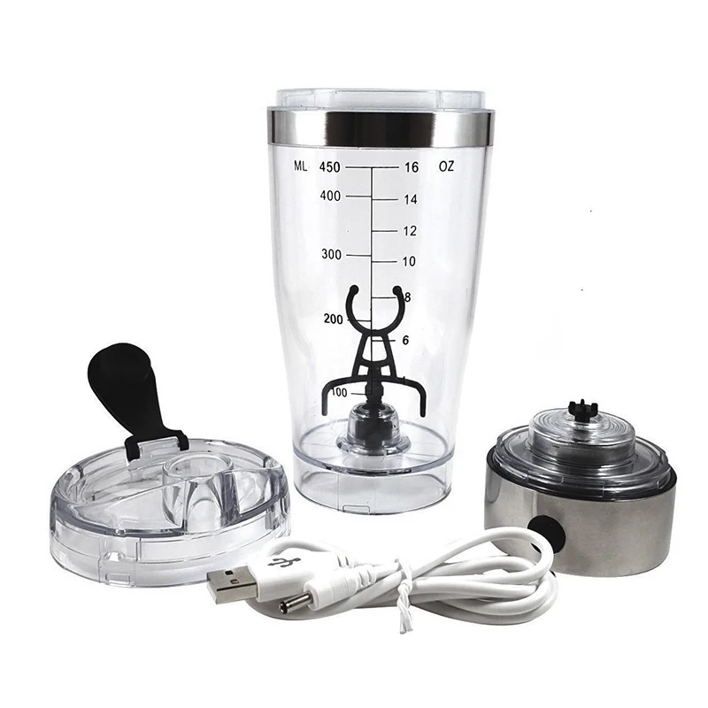 450ml Sport Bpa Free Electric Powder Mixer Cup Directly Factory Usb Rechargeable Automatic Shaker For Protein Powder