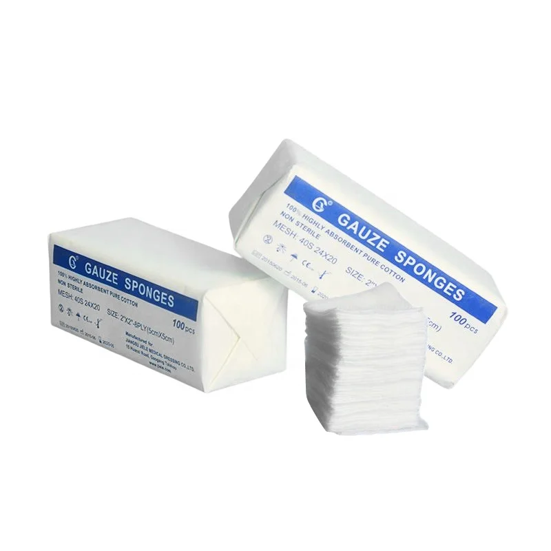 Hot Selling Multi Purpose Non Woven Gauze Pad 4x4 100% Pure Cotton Medical Compress Gauze Swab For Stop Bleeding