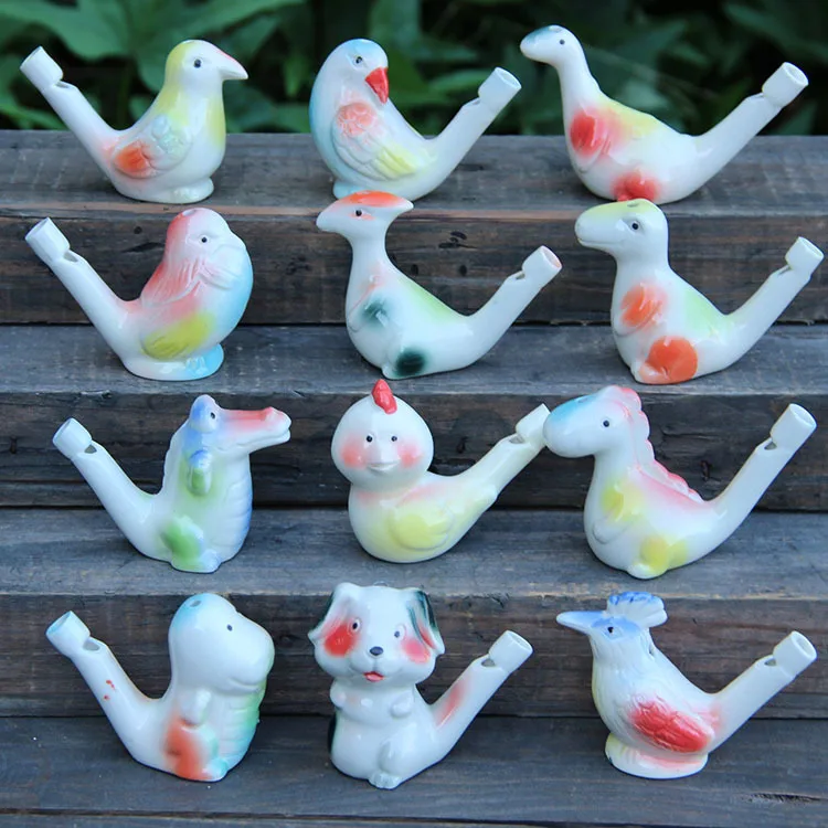 Ceramic 43 Shapes Stocked  Water Bird Whistle Toy Whistle For Kids