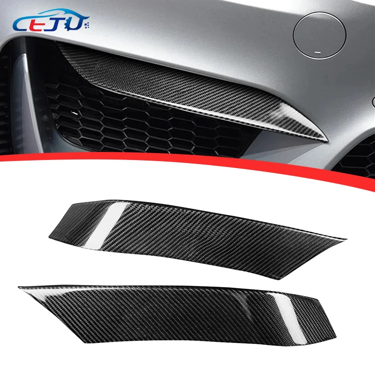 Car Accessories Carbon Fiber Look Car Body Kit Front  Corner Bumper Lips Side Splitters Up Flaps For BMW M3 F80