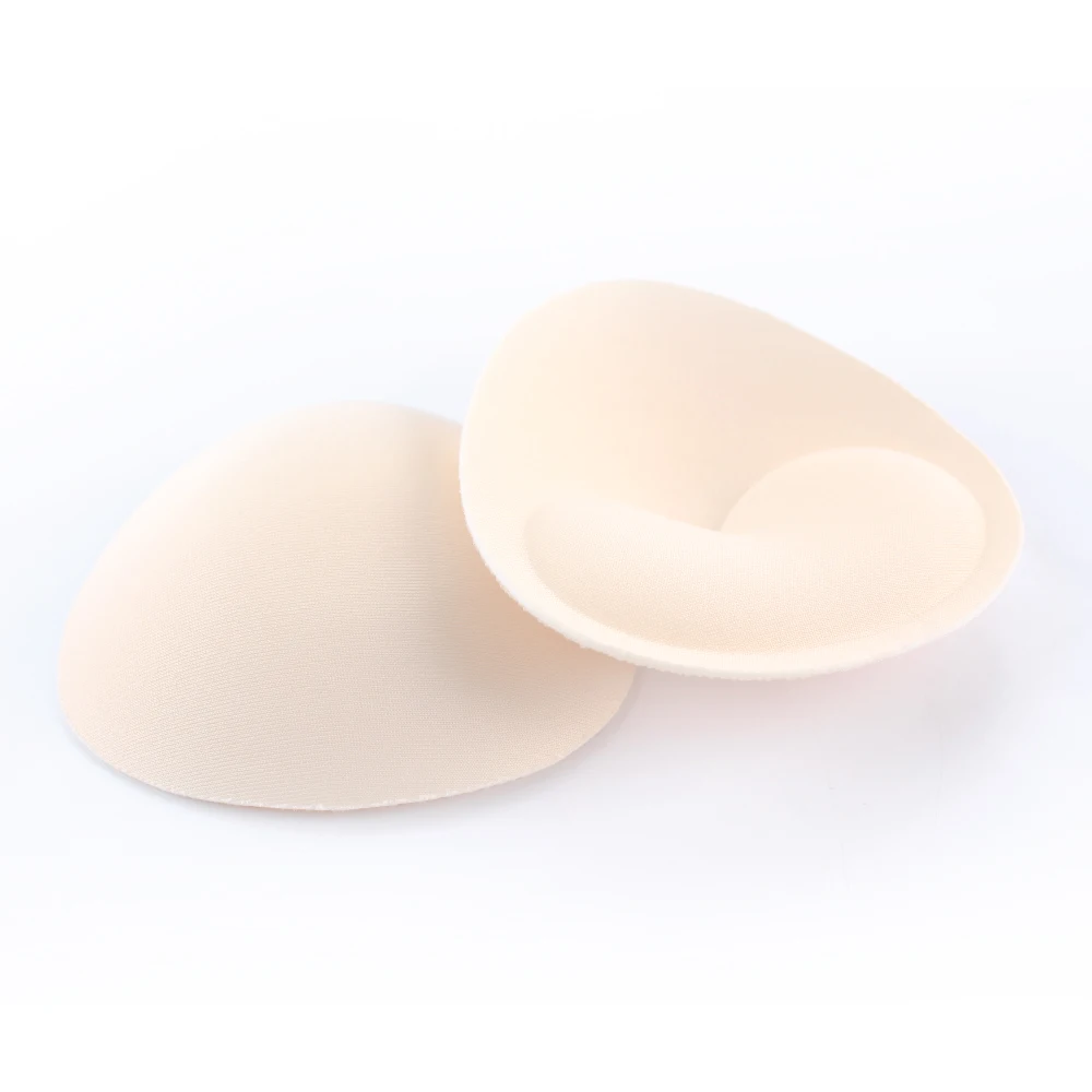 low price breathable multi shape push up gathing chest sports oval bra pad sponge