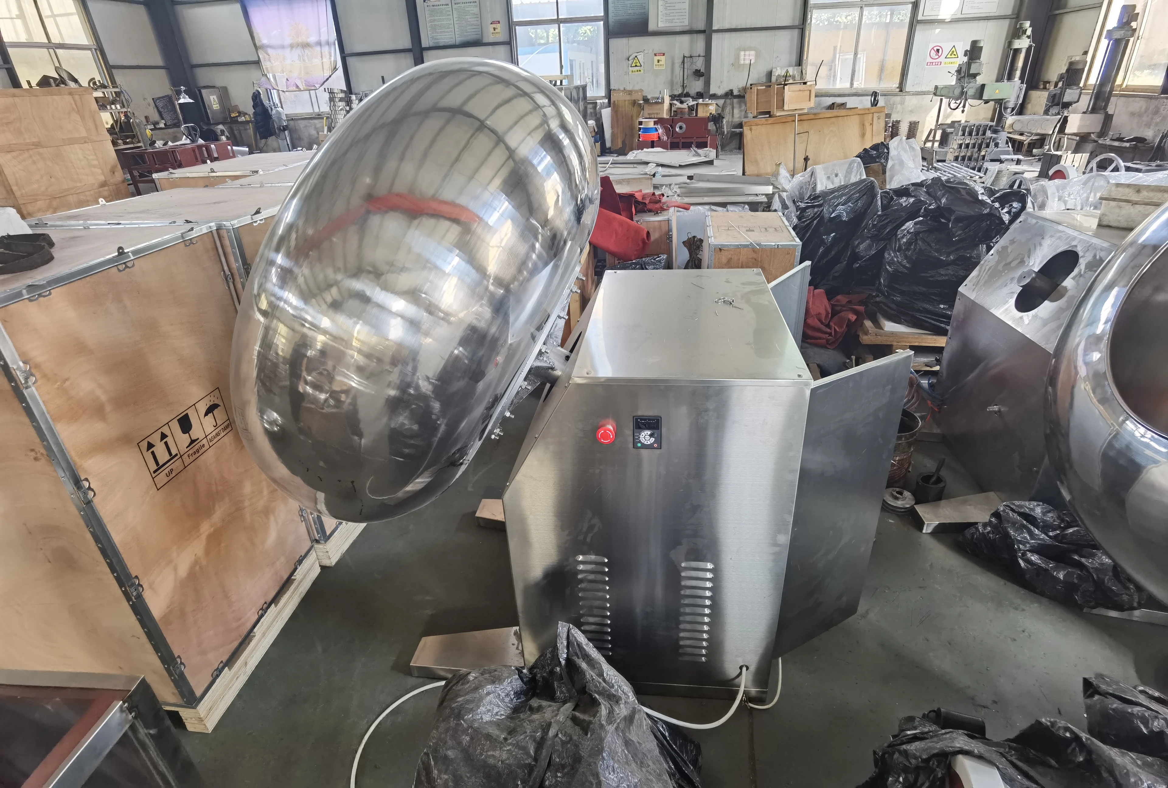 Drum Shape Automatic Sugar Chocolate Energy Ball Enrobing Coating Pan Machine