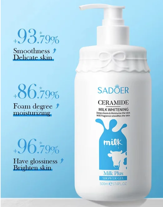 Sales of private brand SADOER Milk shower gel pure soft water moist tender care skin shower cream