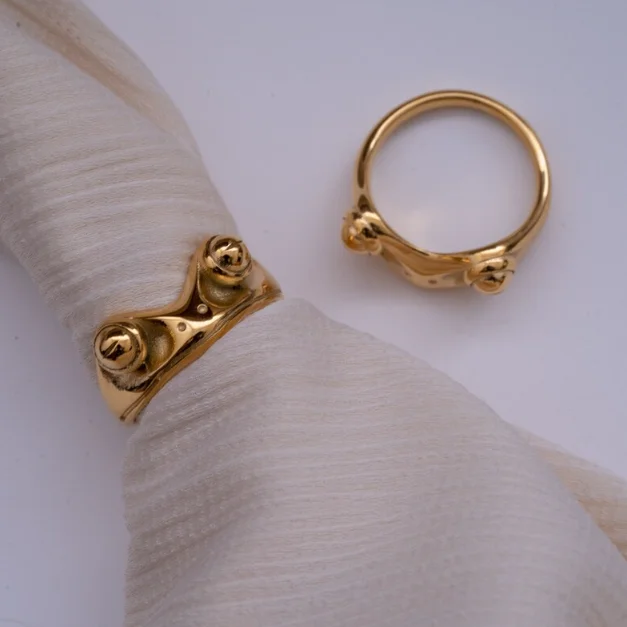 Новое стильное Золотое кольцо с лягушкой не выцветшее массивное современное унисекс