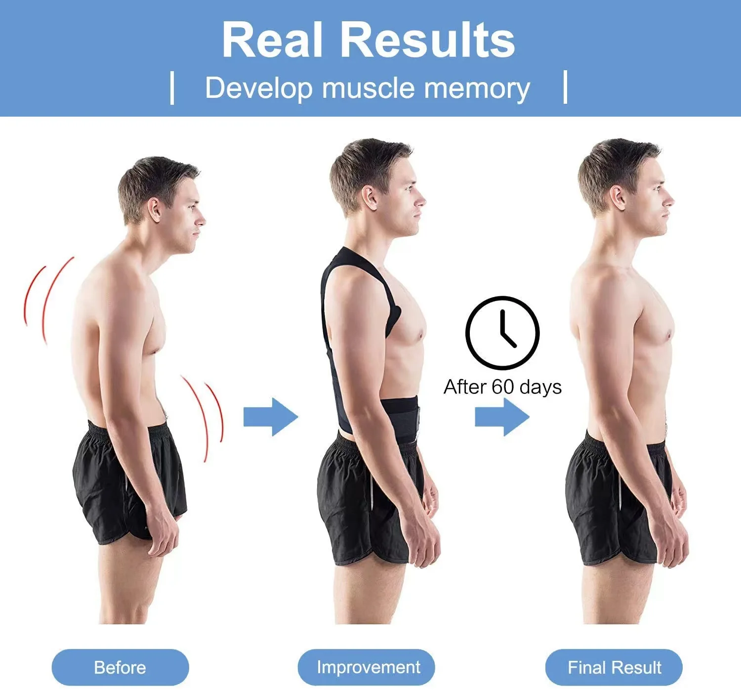 Back Waist Support Belt Posture Corrector  Lumbar High Quality Male Corset For Posture