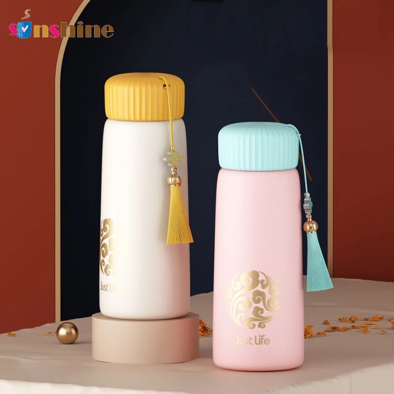 400 мл в китайском стиле; Женская обувь на молнии узор с орнаментом из нержавеющей стали Термос кружка винтажном С двойными стенками подарок термос