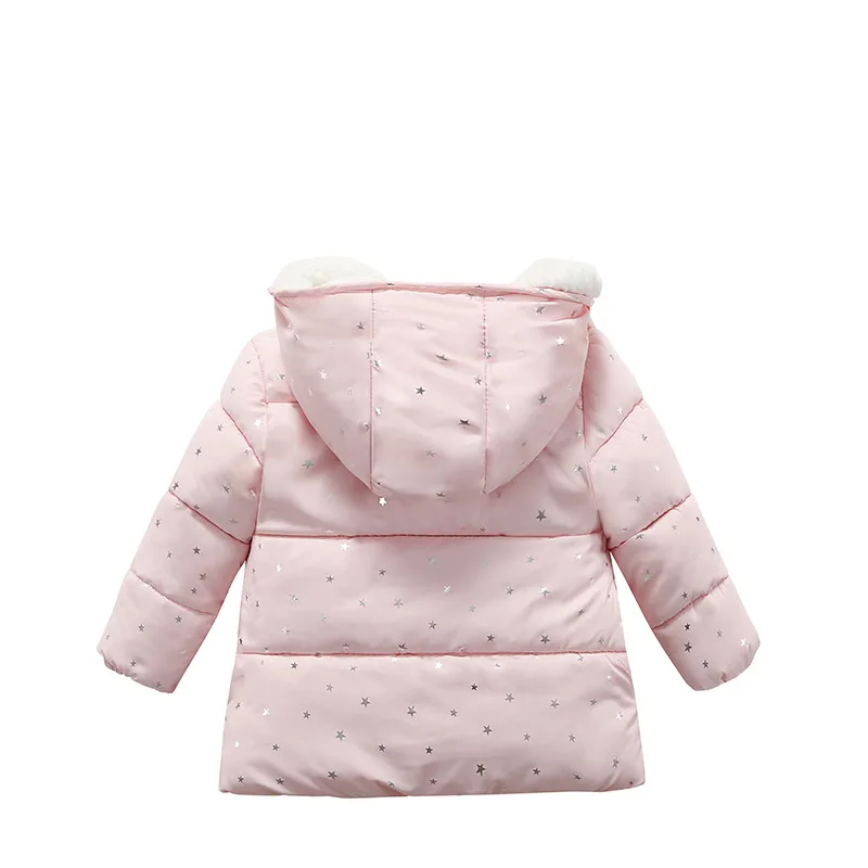 
Long Sleeve Winter Warm Cotton Jacket Puffy Lightweight Fashion Winter Little Girls Short Hat Kids Cotton Warm Coats 