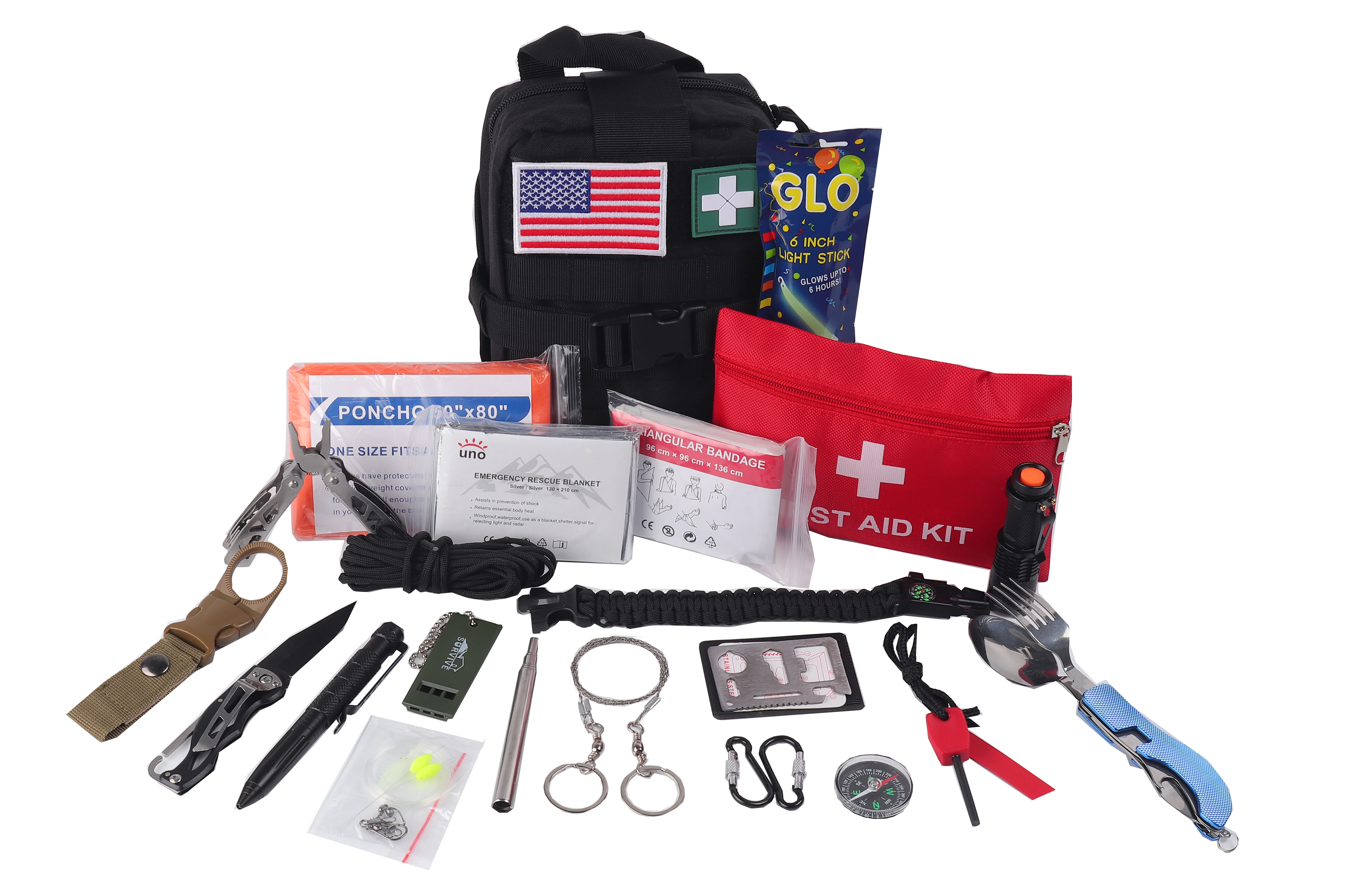 Hot selling Outdoor Sports First Aid Kit IFAK Customize Logo Survival Kit Emergency Kit with Camping Supplies