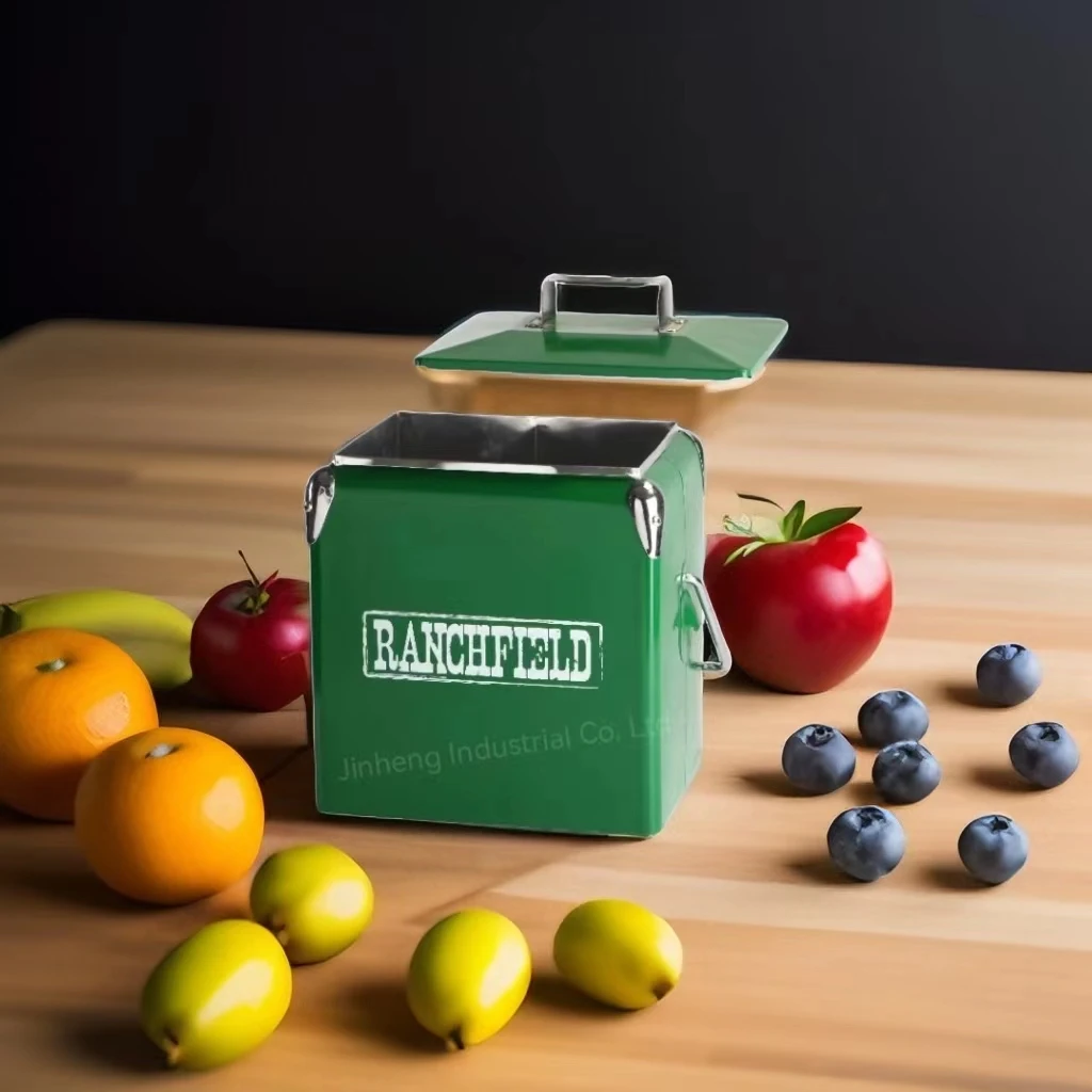 13 Liter Retro Metal Cola Cooler Box  Portable Multi-functional Cold/Warm Dual-Purpose Food/Beverage Ice Chest Cooler Box
