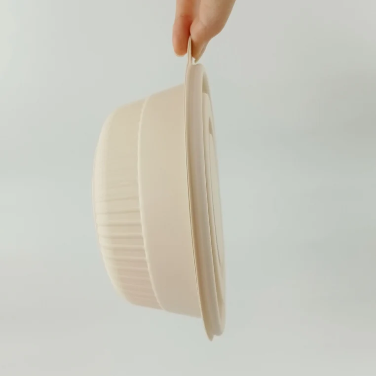 Custom Disposable Round Biodegradable Cornstarch Lunch Packaging Food Containers Salad Soup Bowl With Lid