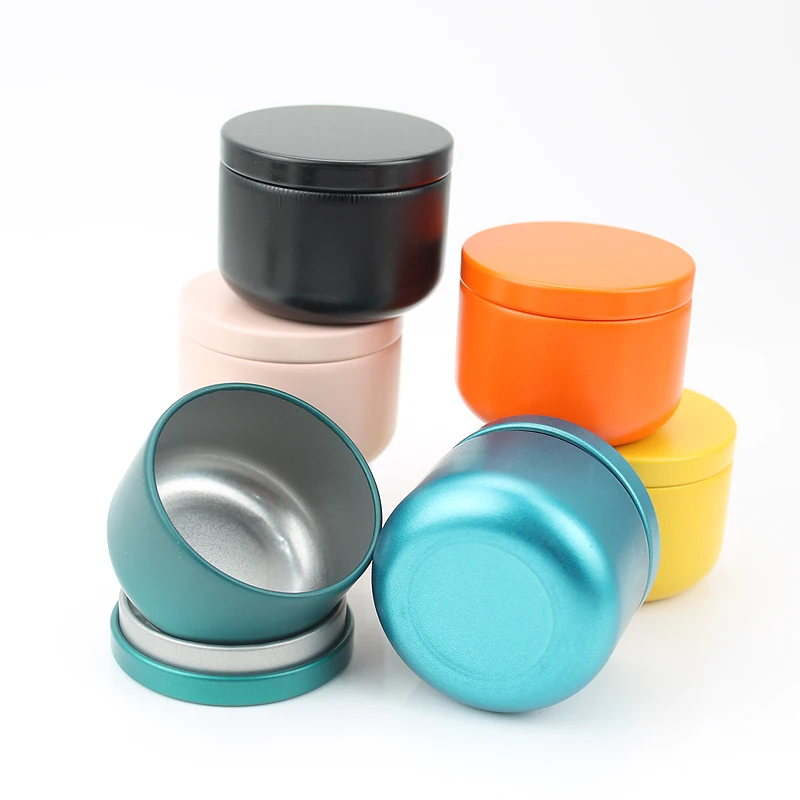 50g Empty Round Metal Candle Jar Tinplate Tea Storage Container Can Gift Candy Box Cosmetic Cream Jar With Screw Lid