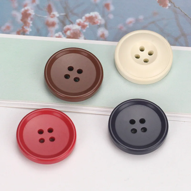 Customized round 4 holes resin button sewing overcoat shirt coat buttons for Suit Accessories