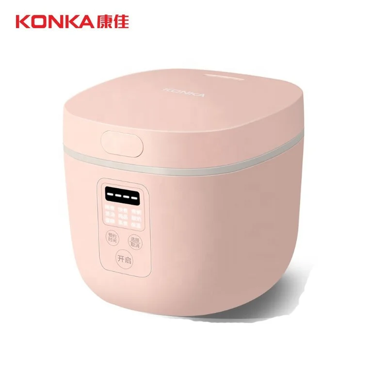 
KONKA CUTE Mini Rice Cooker 2L Intelligent Temperature Control 24 Hours Reservation Non-stick Pot Easy Operation Warm Pink 