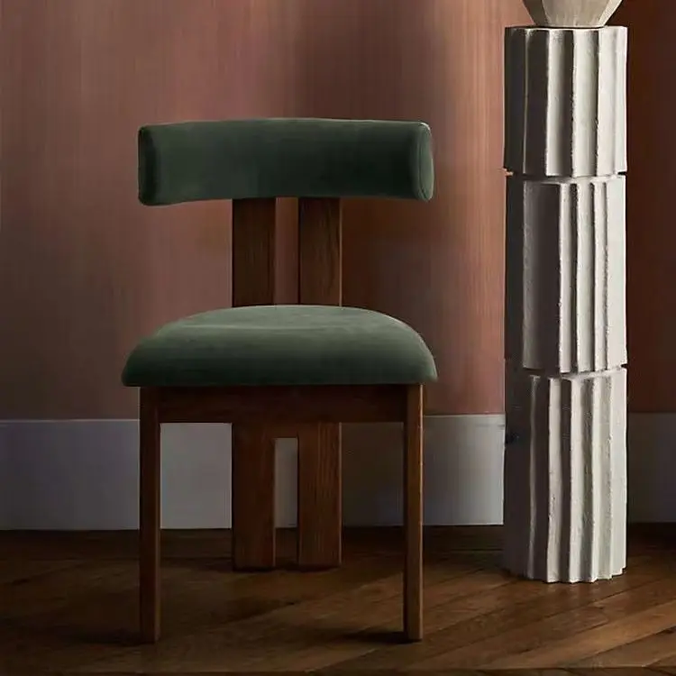 Lazy white boucle chair ash Bedroom simple solid wood dining   chair  living room dressing lovely solid wood chair