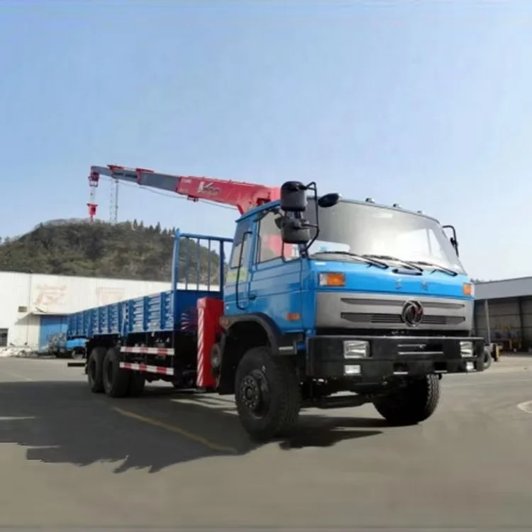 Heavy Machinery Transport dongfeng 4x4 6x6 8-15Ton telescopic boom crane truck dump truck with crane