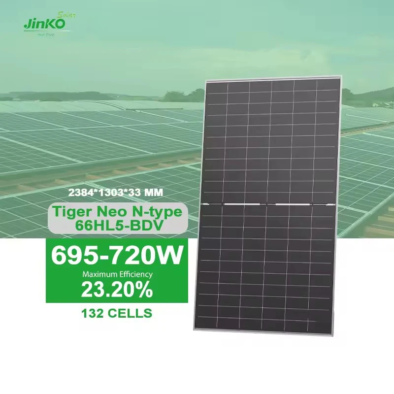 Китайский производитель Jinko Tiger Neo N-type 66HL5-BDV 695 Вт 700 710 715 720 двухфазная двухсторонняя Солнечная фотоэлектрическая панель