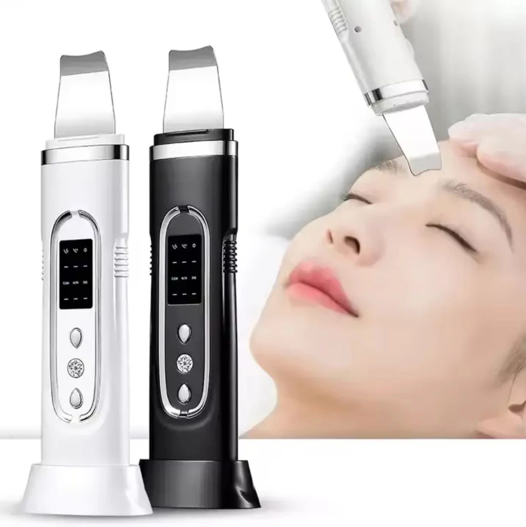 Hot Sale Ultrasonic Spatula Facial Scraper Deep Cleaning Skin Scrubber Professional Electric Skin Scrubber