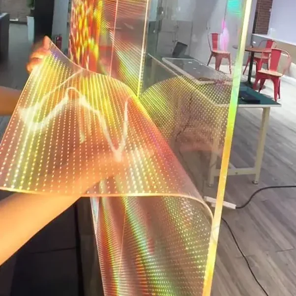 CNS-P-P10 led rolling display transparent led film screen advertising flexible glass led windows display video wall panels