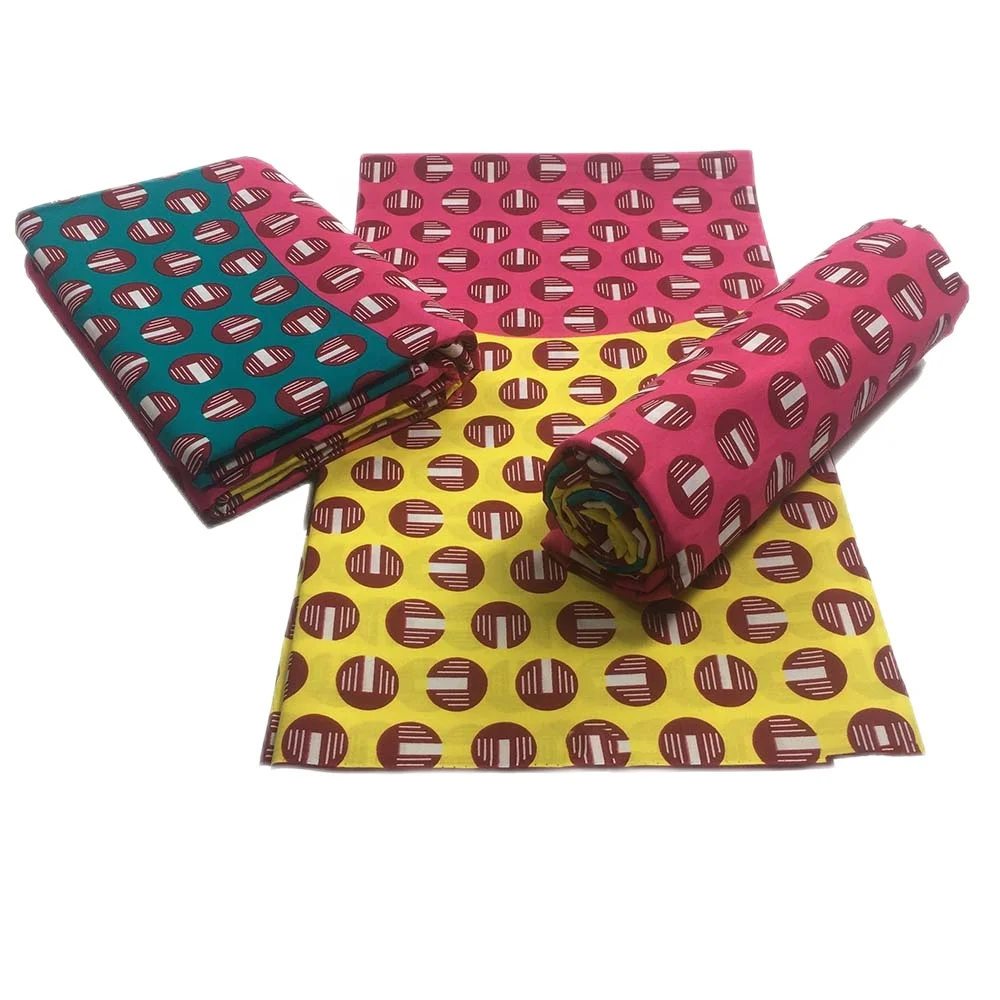 ACI Ankara Fabric African Wax Fabric 100% Cotton Guaranteed Real Wax African Print Fabric 6 Yards/Piece For Dress