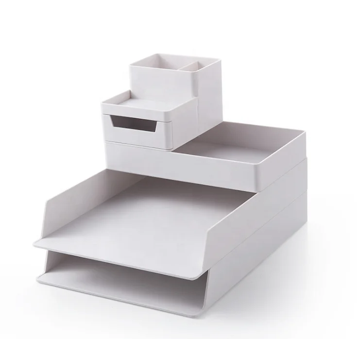 Superimposed pull A4 file storage box office storage basket desktop file stationery storage rack