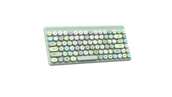Wireless Keyboard with Cute Retro Round Keycaps Comfortable Ergonomic Typewriter Keyboard Compatible with Android Windows iOS
