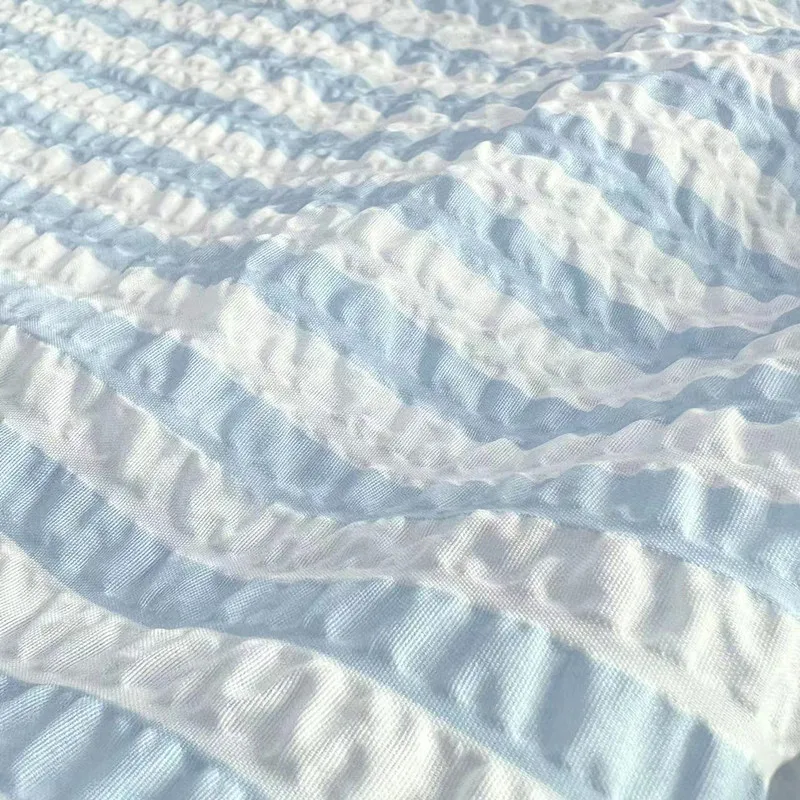 New function bubble Ripple printed polyester fabric seersucker 100% polyester for home textiles