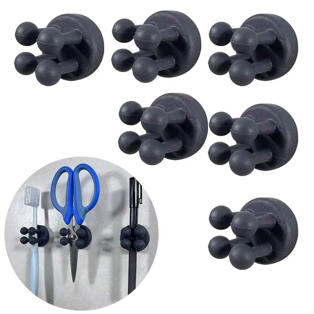 Functional Utility Holders Hanging Towel Key Clothes Plug Cable Silicone Decoration Hooks Stick to Wall Door