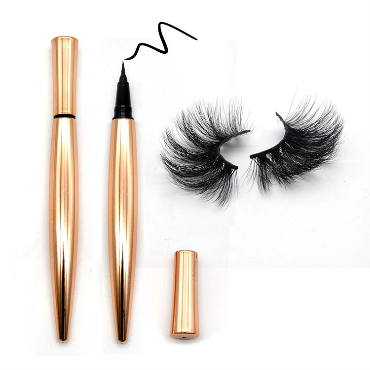 Homay Wholesale price Private Label Packing Box 24 Hours Long  Fast Dry Waterproof Liquid Black  Magic Eyelashes Eyeliner Pen