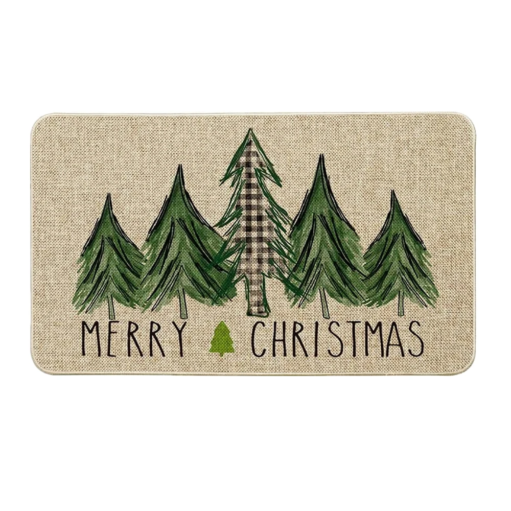 Dongwo 2023 New Design Beige Linen Kitchen Mat for Indoor Outdoor with Foaming Rubber Back Custom Doormat Print